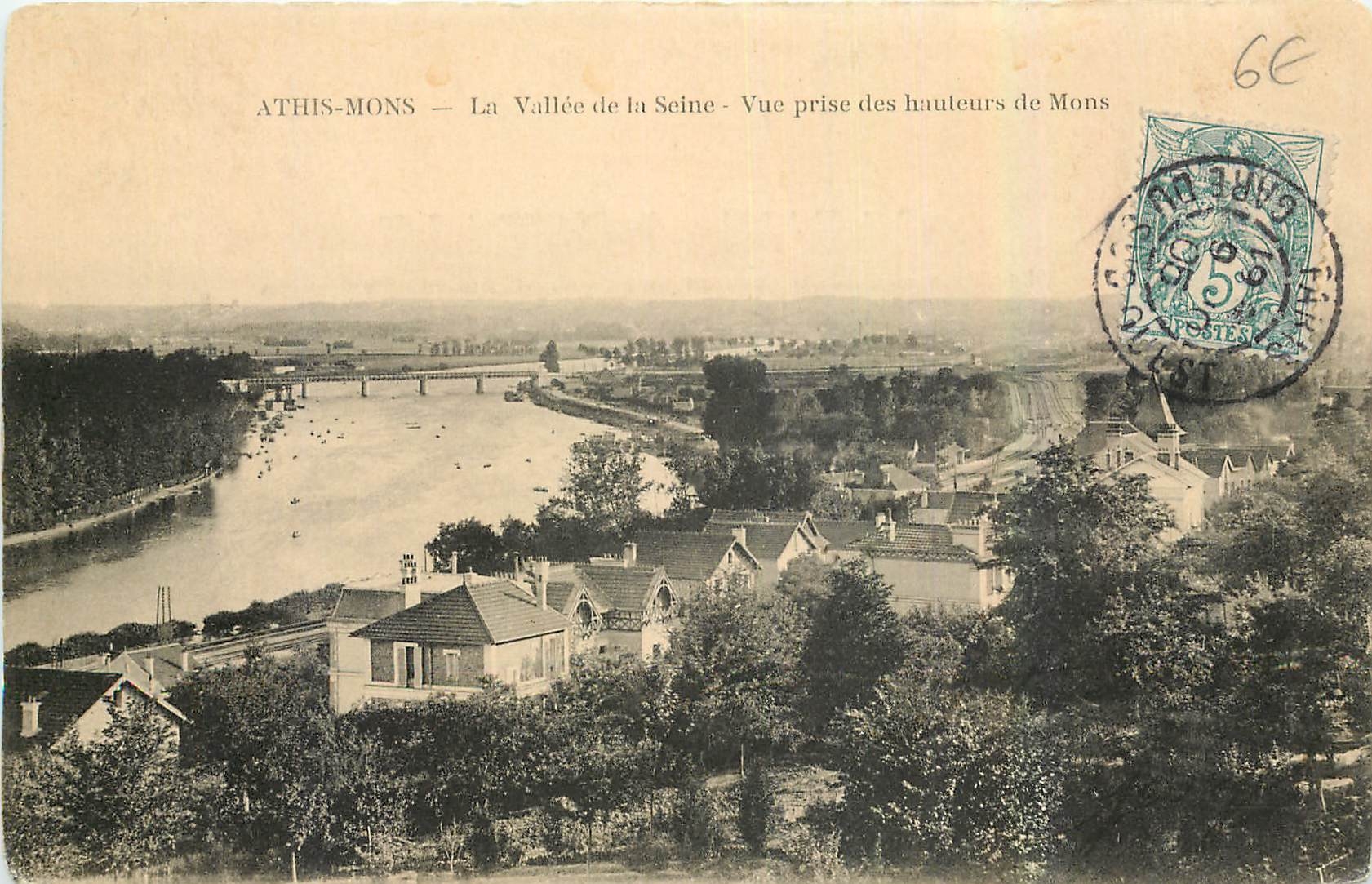 CPA Athis Mons La Valle de la Seine Vue prise des hauteurs de Mons 