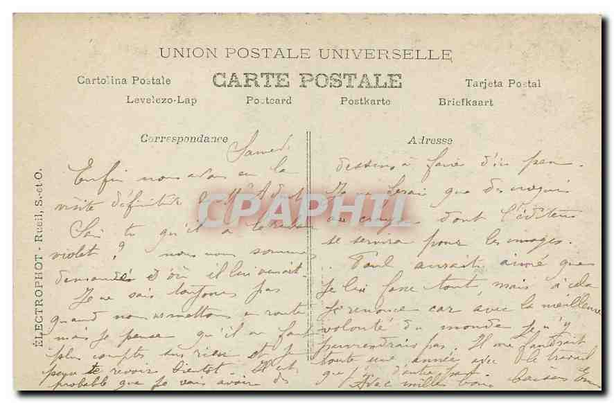 CPA Rueil Chateau de la Malmaison La Bibliotheque  — Verso