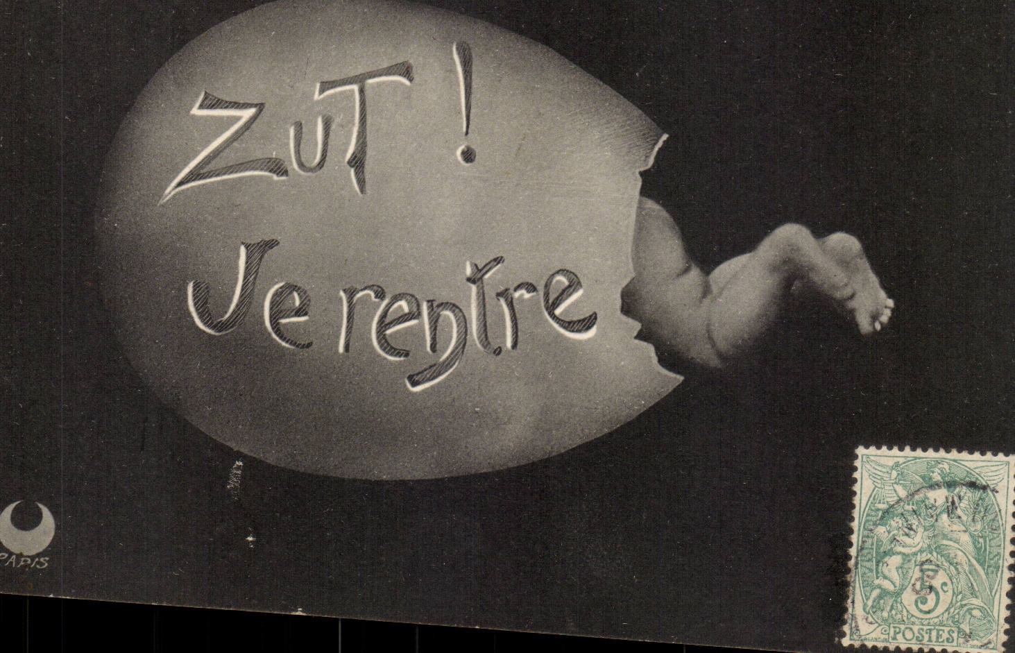 Fantaisie CPA Zut je rentre enfant oeuf