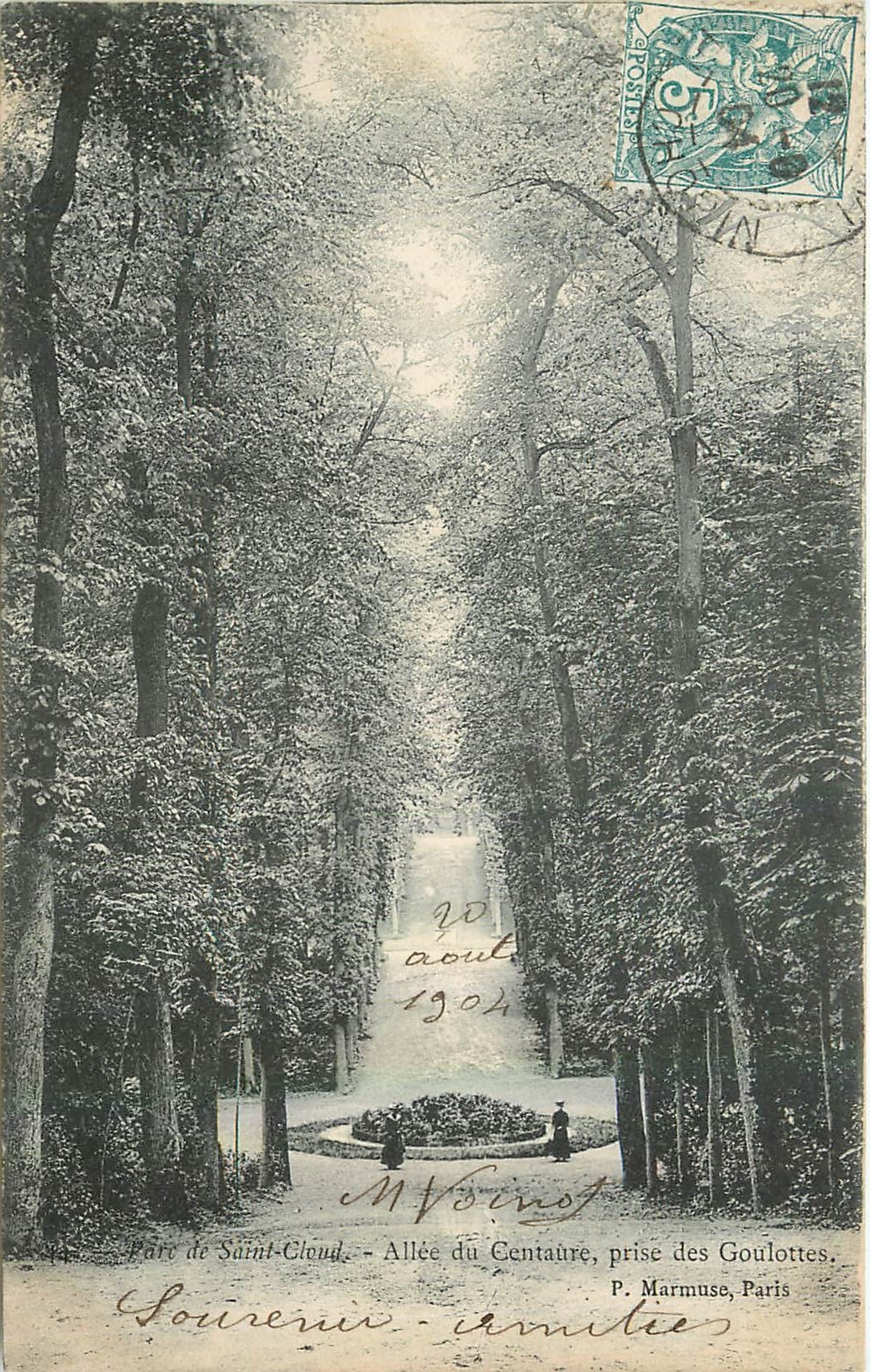 CPA Parc de Saint Cloud Allee du Centaure prise des Goulottes 