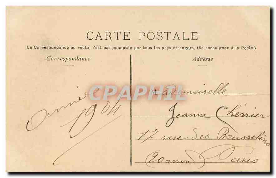 CPA Parc de Saint Cloud Allee du Centaure prise des Goulottes  — Rückseite