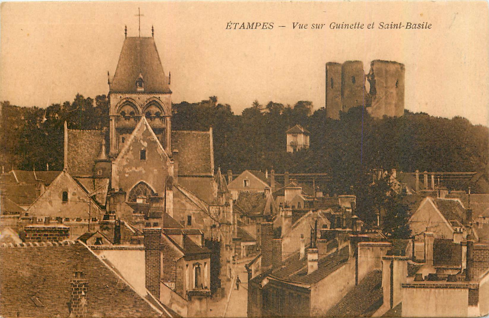 CPA Etampes Vue sur Guinette et Saint basile 