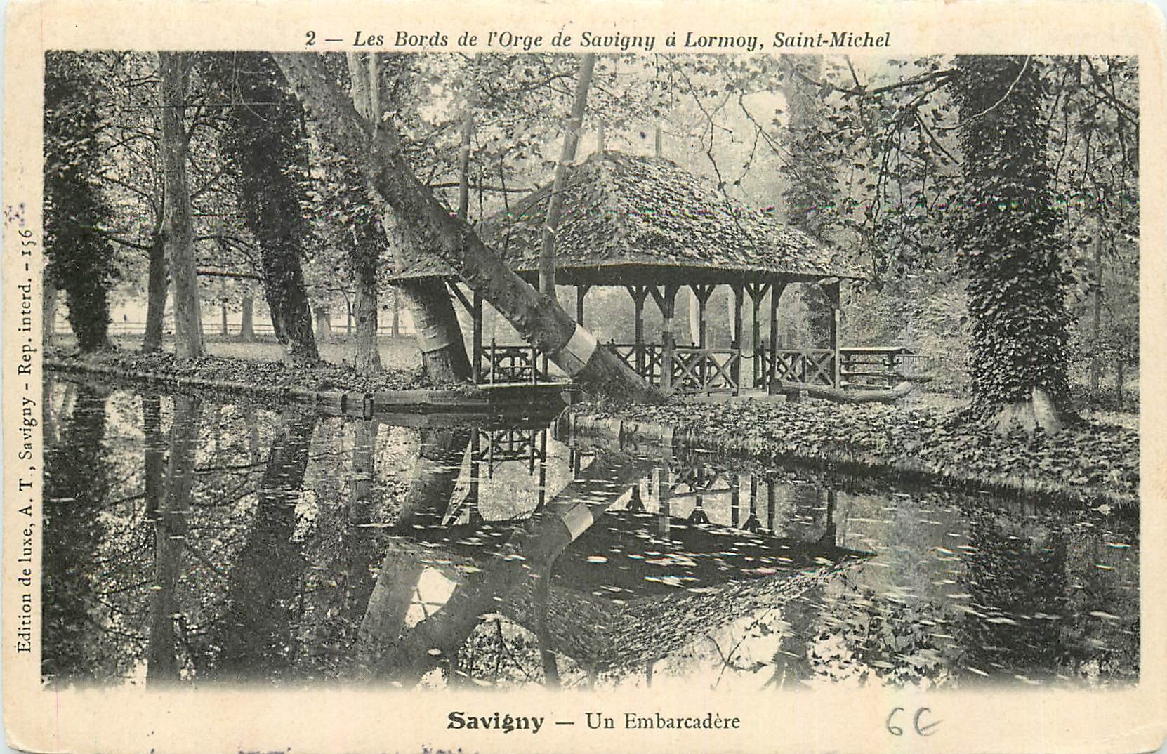 CPA Les Bords de l'Orge de Savigny a Lormoy Saint Michel Savigny Un Embarcadere 
