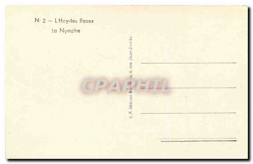 CPA L'Hay les Roses La Nymphe  — Back