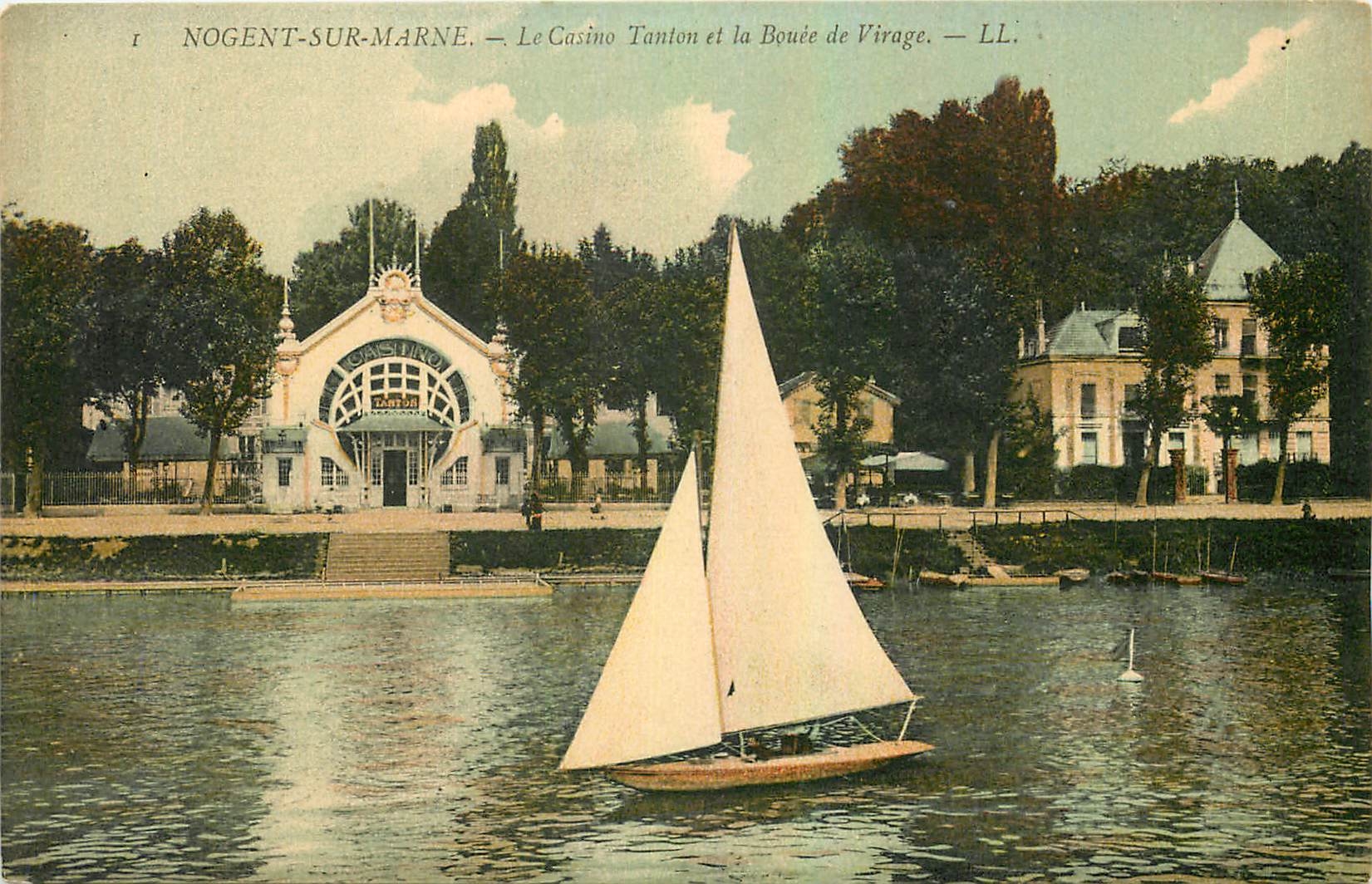 CPA Nogent sur Marne Le Casino Tanton et la Bouee de Virage Bateau