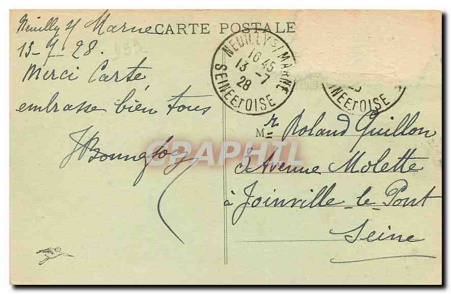 CPA Neuilly sur Marne S et O Les Ecoles  — Back