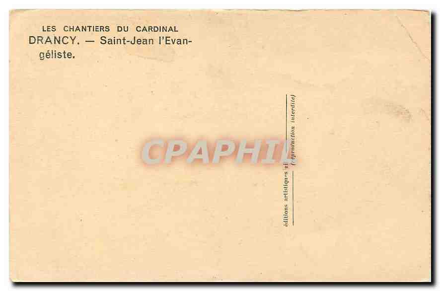 CPA Les Chantiers du Cardinal Drancy Saint Jean l'Evangeliste  — Rückseite
