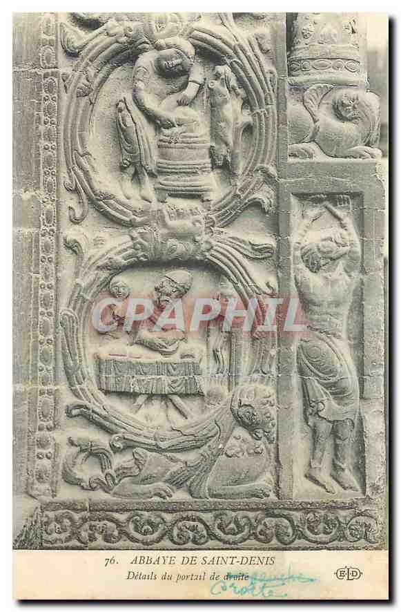 CPA Abbaye de Saint Denis Details du Portail de droite 