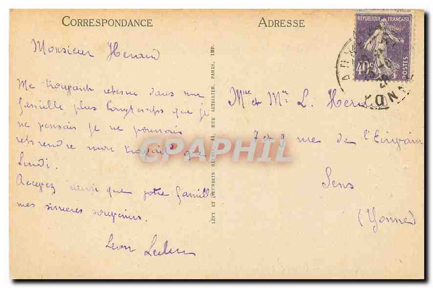 CPA Auxerre Bords de l'Yonne a l'Arbre Sec  — Back