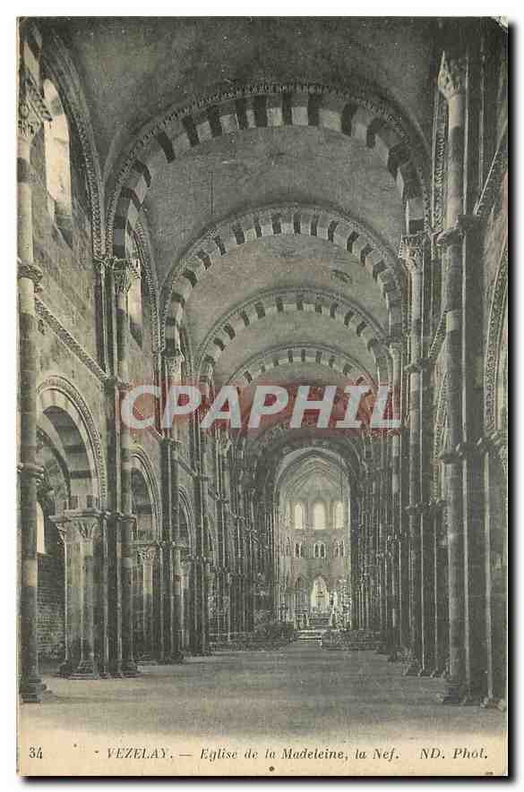 CPA Vezelay Eglise de la Madeleine la Nef 