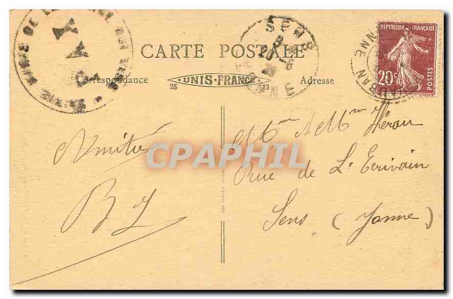 CPA La Pierre qui Vire La Grotte du R P Muard  — Rückseite