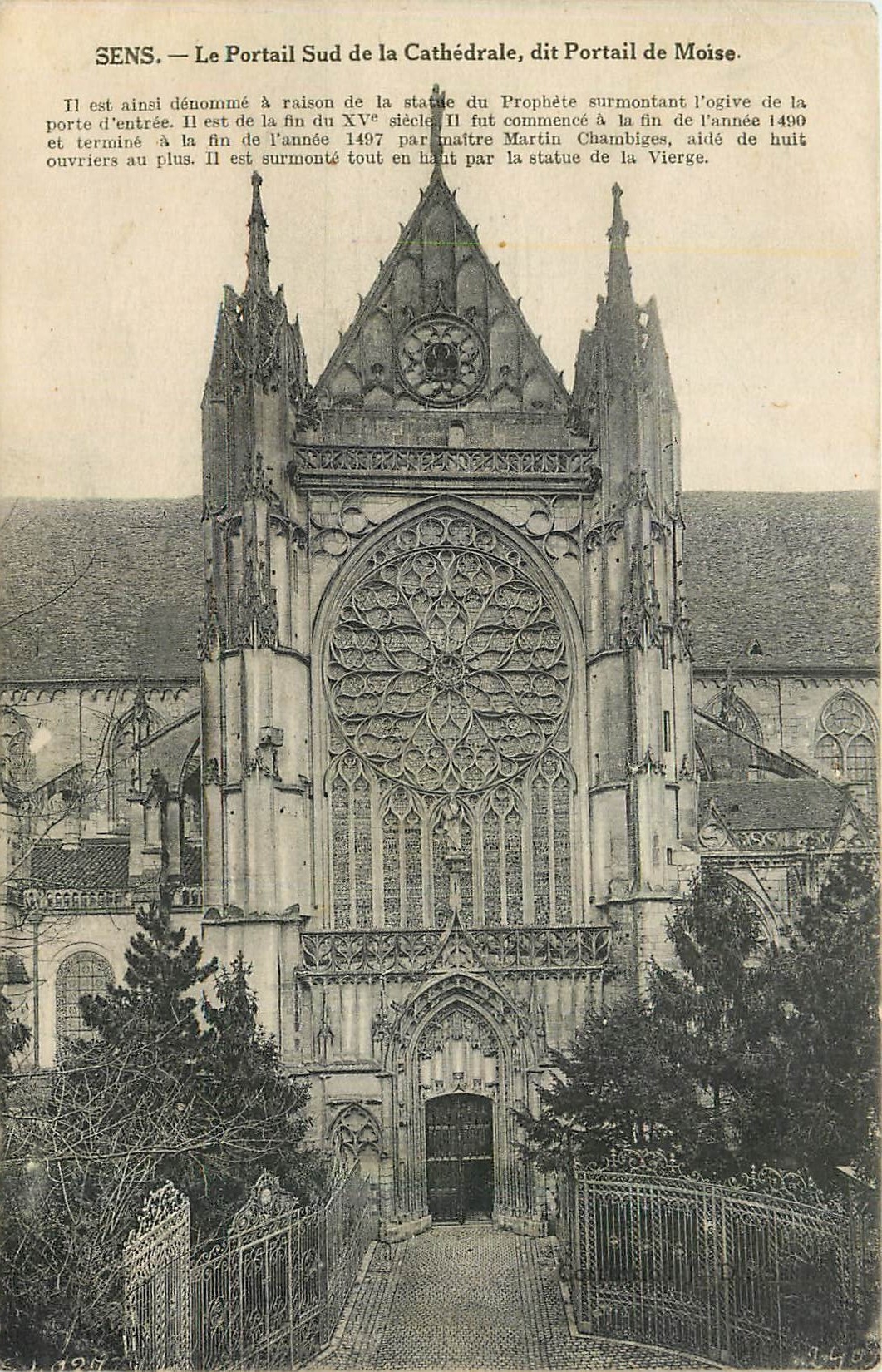 CPA Sens Le Portail sud de la Cathedrale dit Portail de Moise 