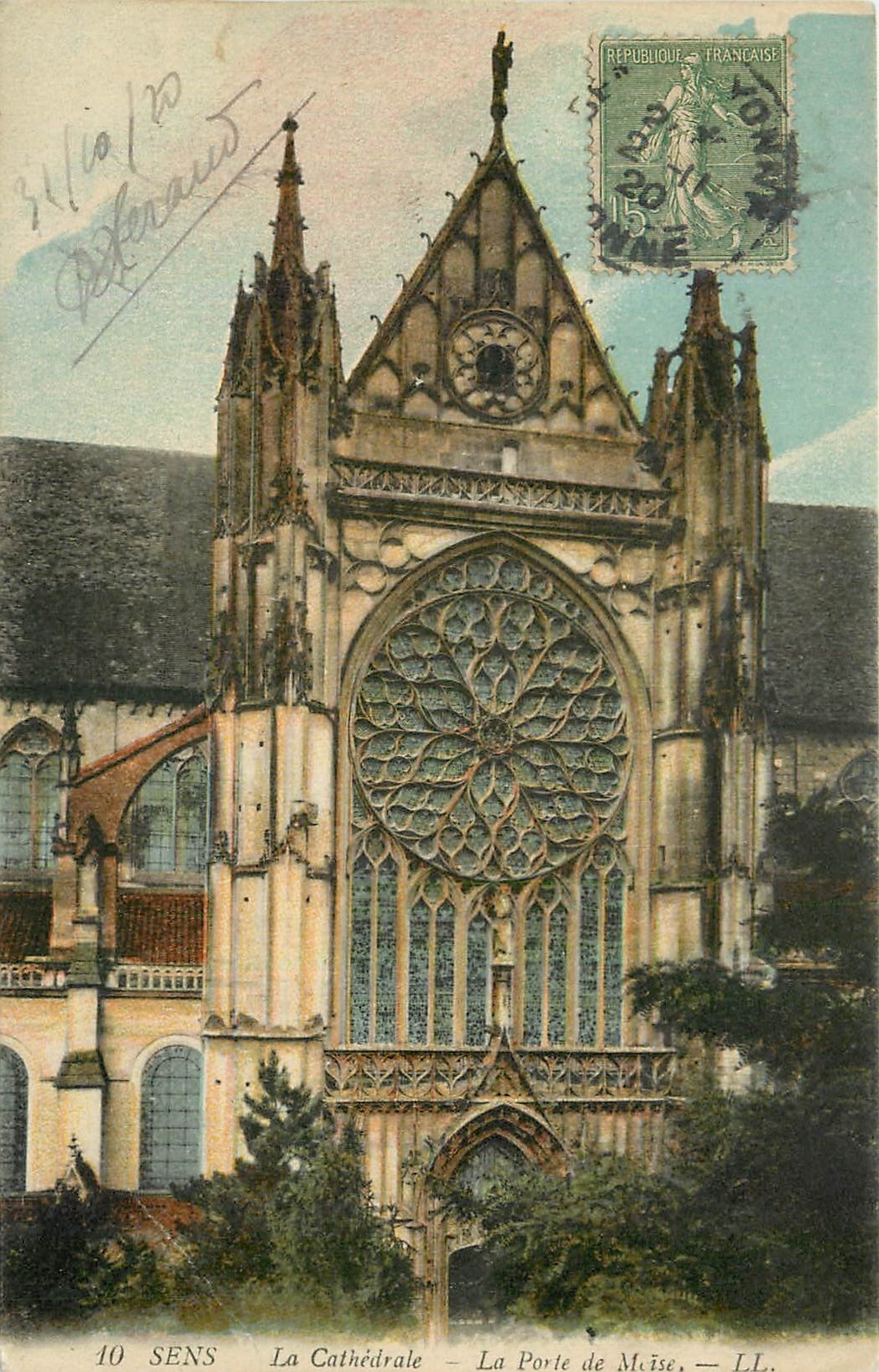 CPA Sens La Cathedrale La Porte de Moise 