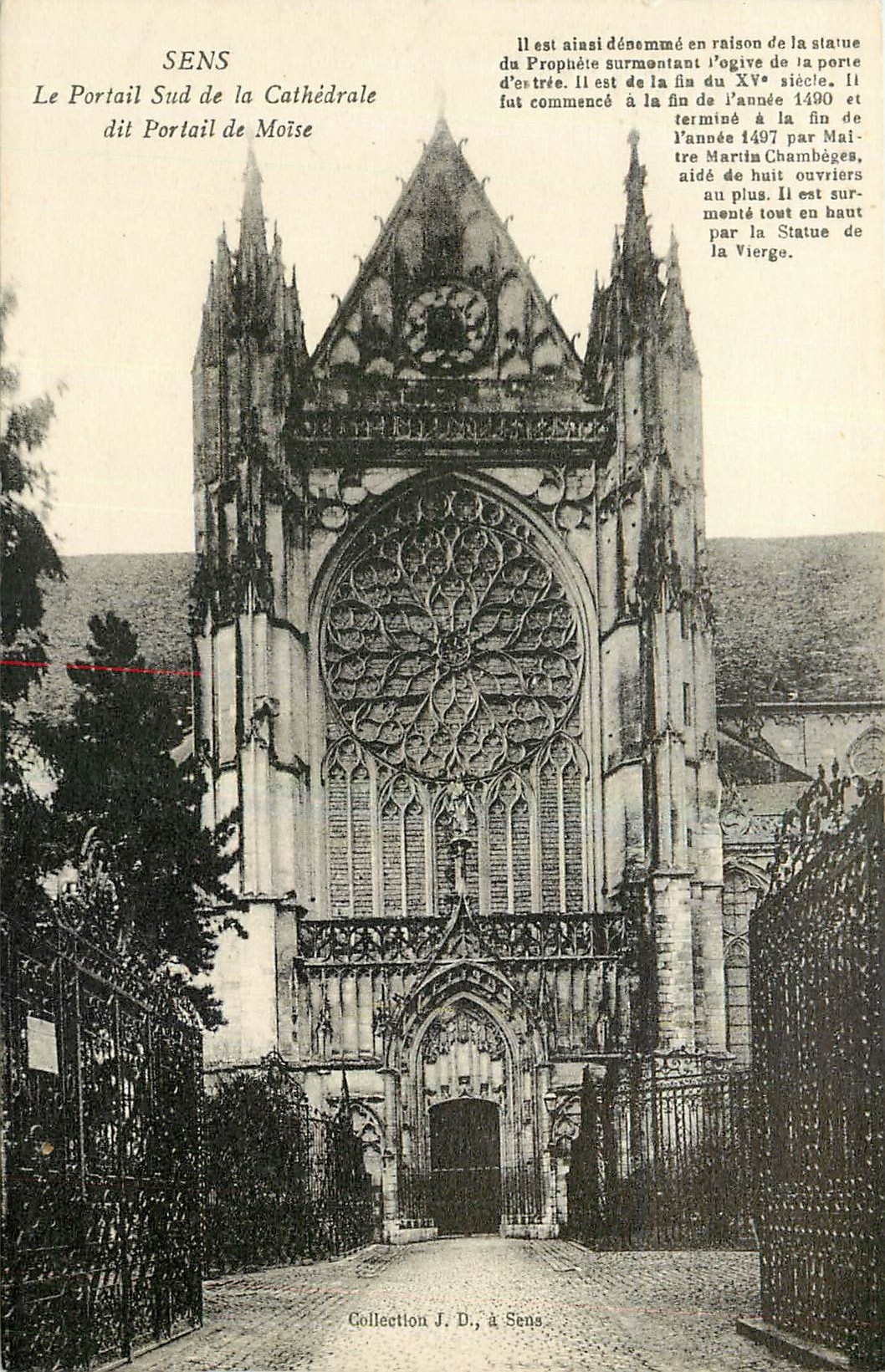 CPA Sens le Portail sud de la Cathedrale dit Portail de Moise 