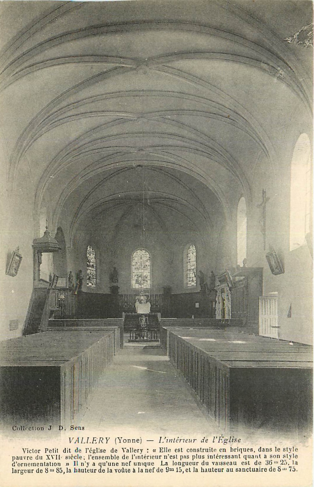 CPA Vallery Yonne L'Interieur de l'Eglise 
