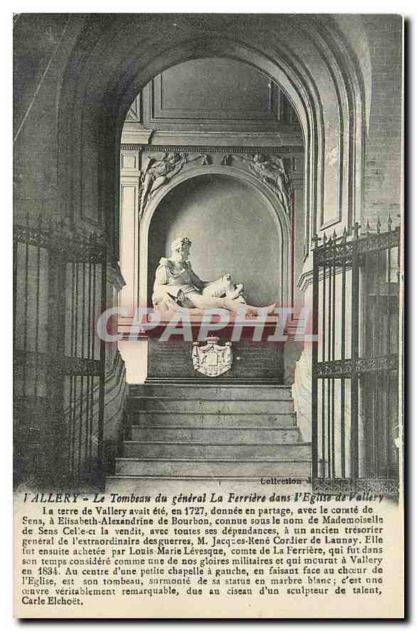 CPA Vallery Le Tombeau du General La Ferriere dans l'Eglise de Vallery 