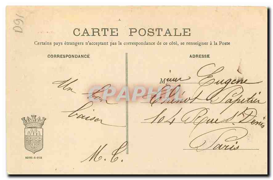 CPA Savigny sur Orge S et O Le Chateau  — Rückseite