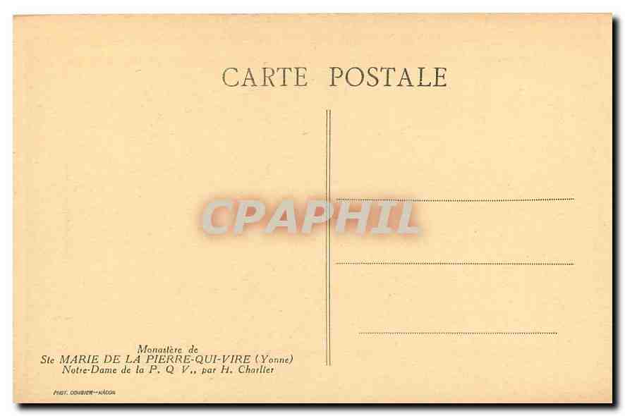CPA Monastere de Ste Marie de la Pierre qui Vire Yonne Notre Dame de la P Q V  — Back