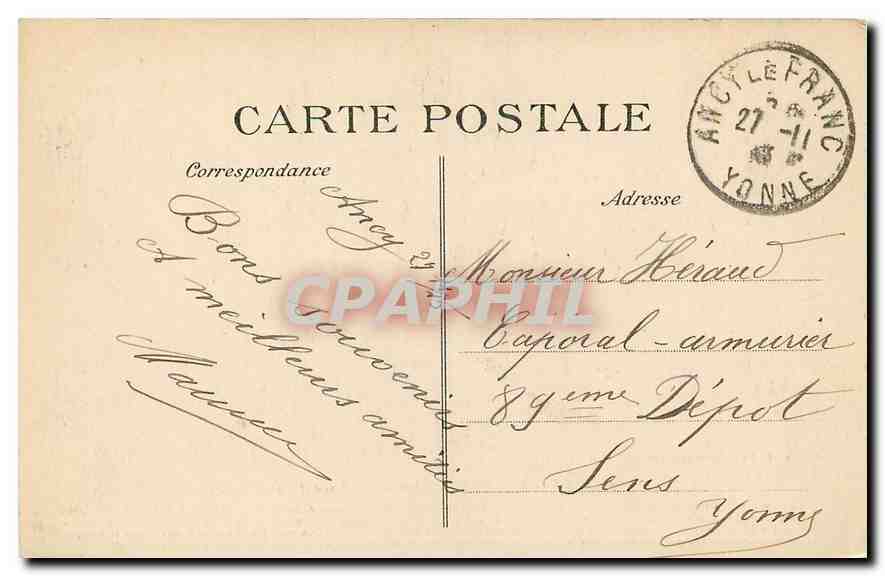 CPA Chateau d'Ancy le Franc Yonne Salle des Gardes  — Back