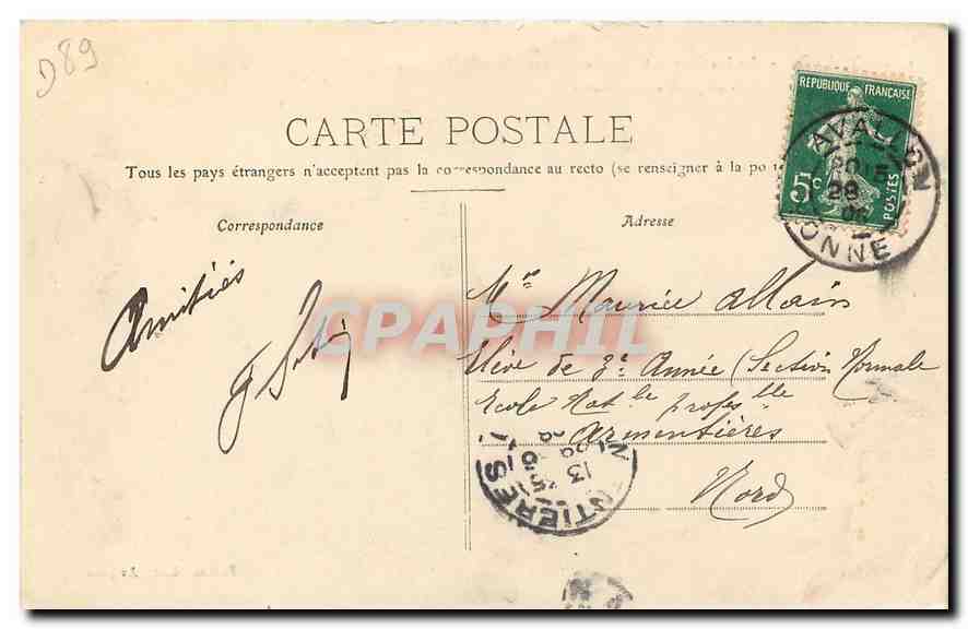 CPA Avallon Ancien Rempart La Tour Beurdelaine Vue prise des Chaumes  — Back