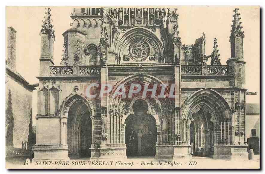 CPA Saint Pere sous Vezelay Yonne Porche de l'Eglise 