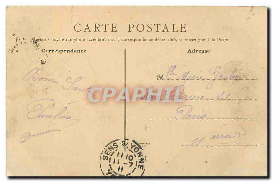 CPA Sens Les Bords de l'Yonne Le Petit Hameau  — Back