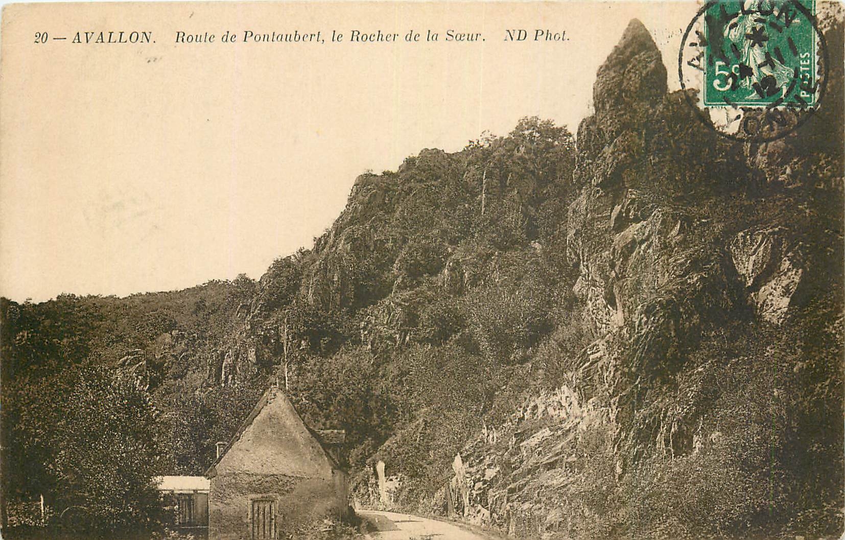CPA Avallon Route de Pontaubert le Rocher de la Soeur 