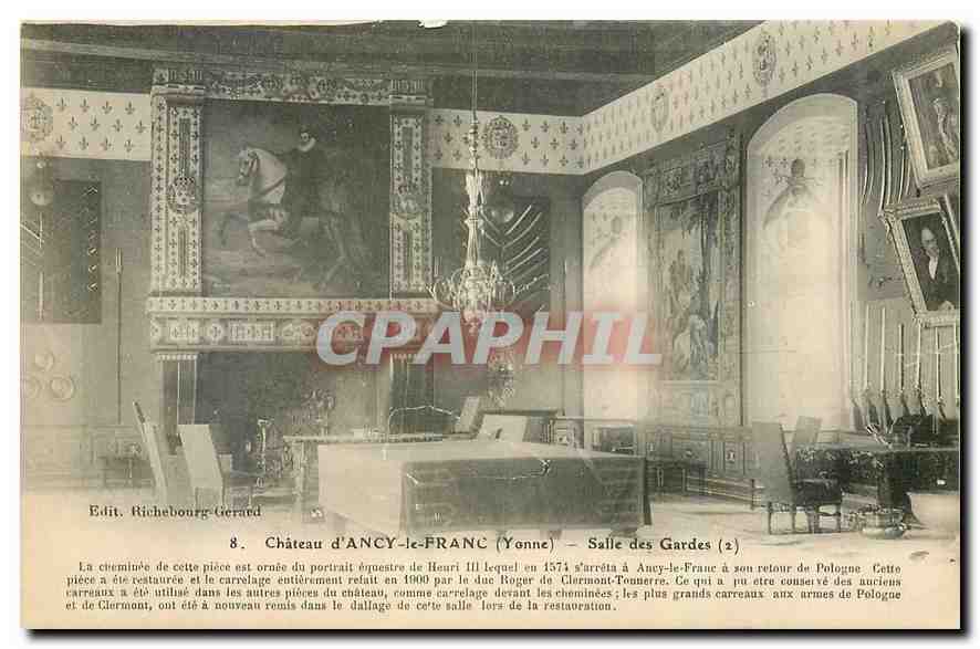 CPA Chateau d'Ancy le Franc Yonne Salle des Gardes 