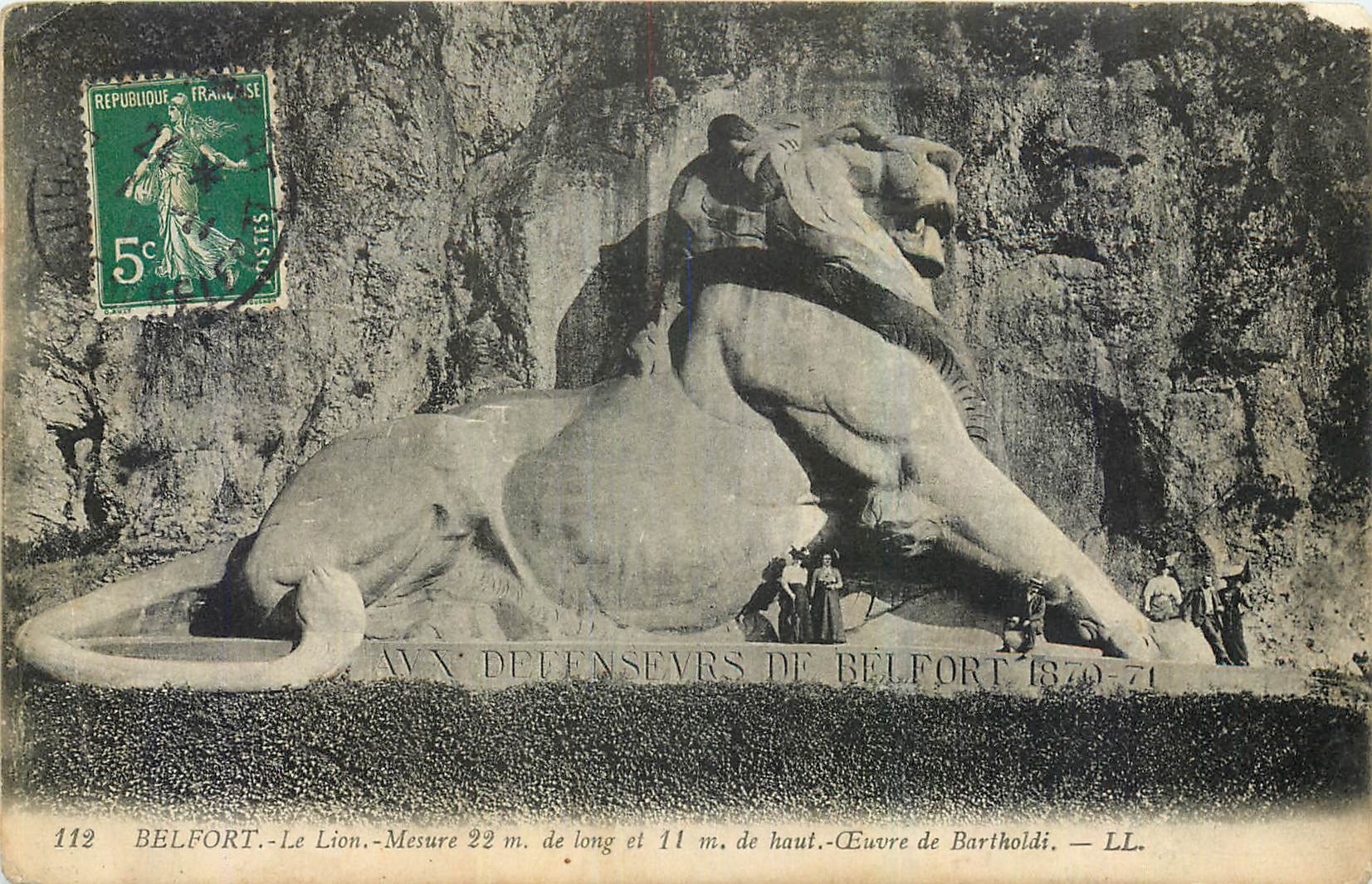 CPA Belfort le Lion Oeuvre de Bartholdi 