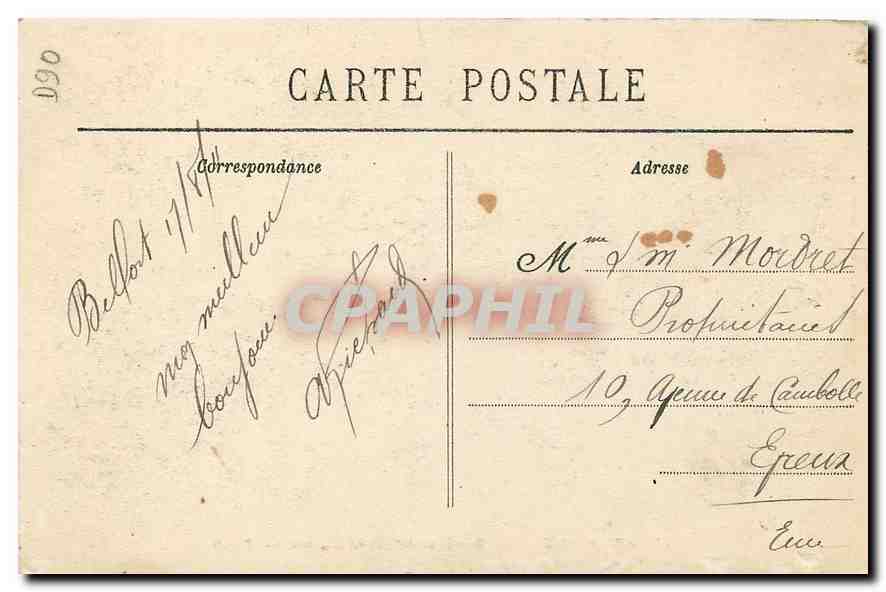 CPA Belfort Le Boulevard Carnot vu du Pont  — Rückseite