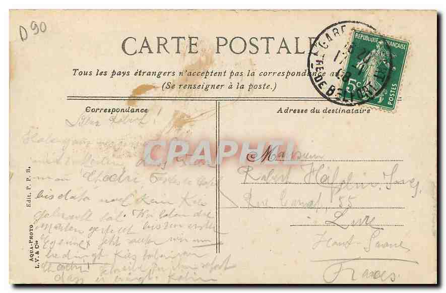 CPA Belfort le Chateau le Lion  — Rückseite
