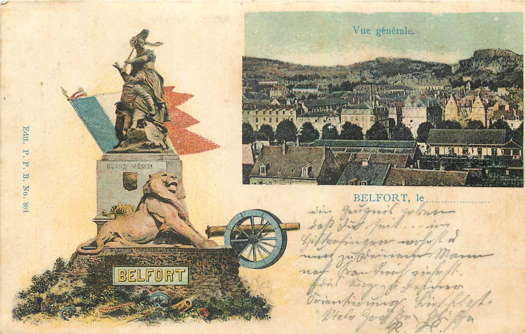 CPA Belfort Vue generale Le Lion