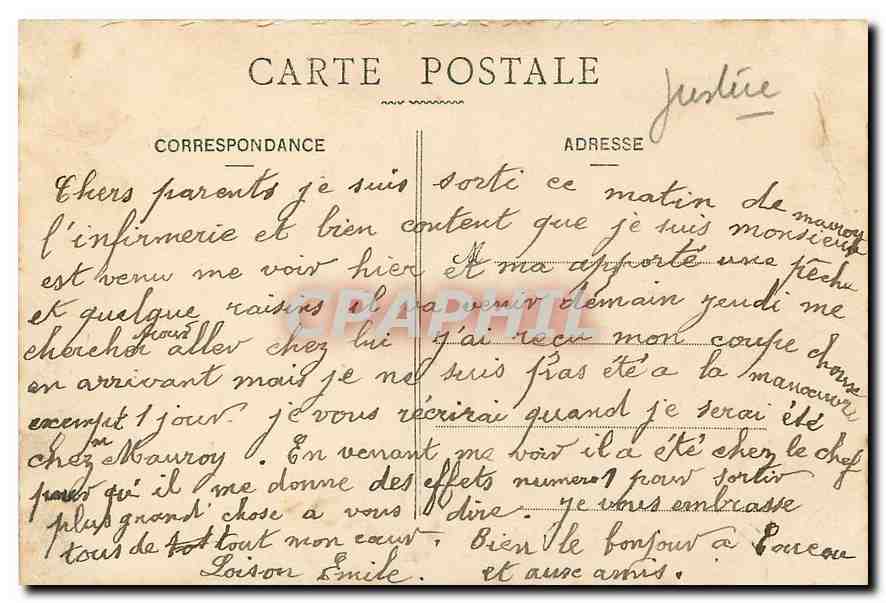 CPA Belfort Le Palais de Justice  — Verso
