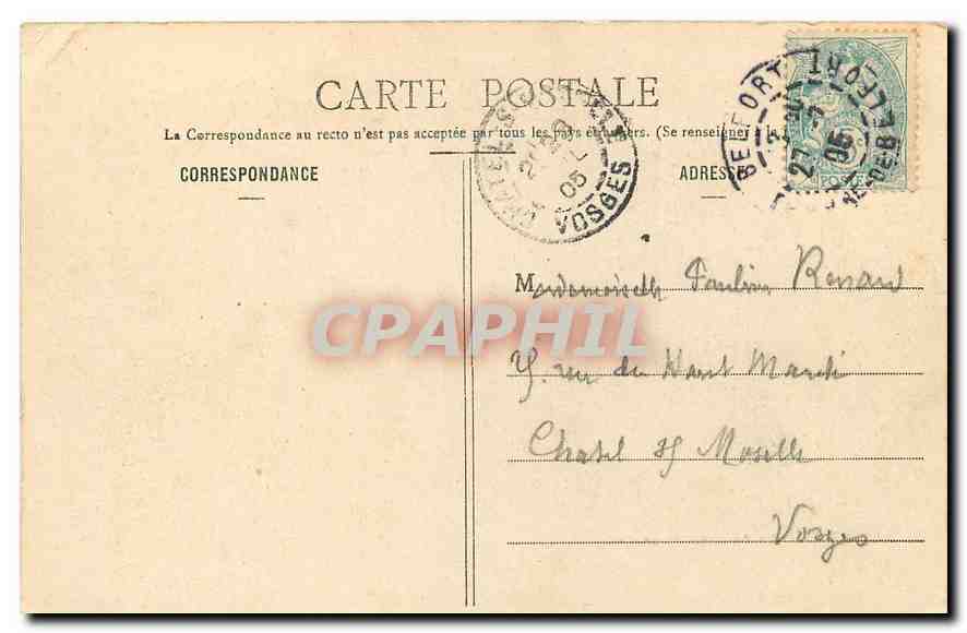 CPA Belfort le Chateau et le Lion  — Rückseite