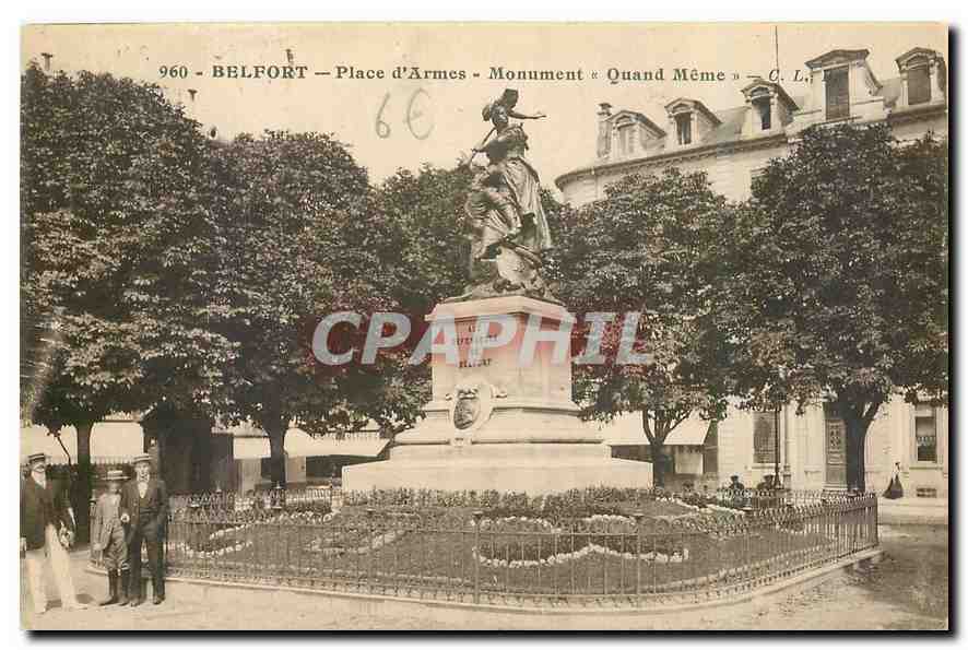 CPA Belfort Place d'Armes Monument Quand Meme 