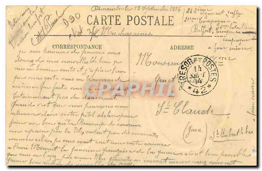 CPA Belfort le Marche Le Kiosque de Musique  — Rückseite