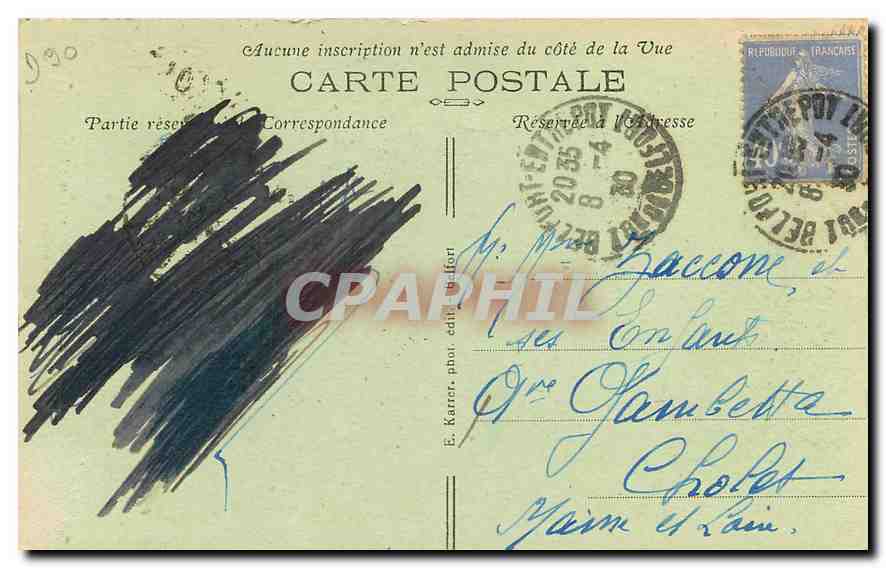 CPA Belfort Territoire Le Lion  — Rückseite