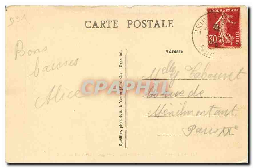 CPA Yerres S et O Chateau de la Grange Millieu Cote du Parc  — Back