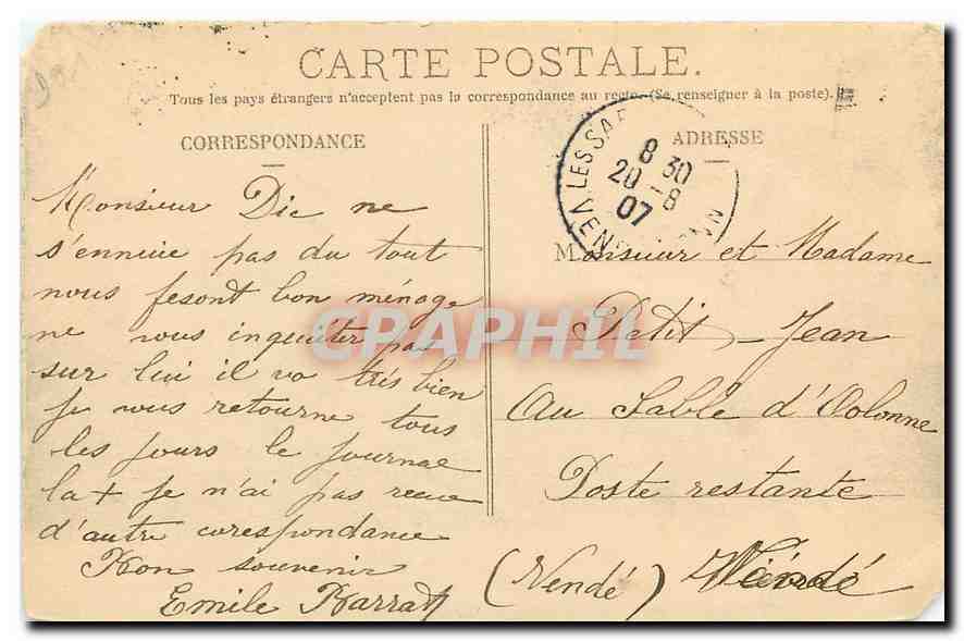 CPA Epinay sous Senard Asile Sainte Helene  — Back