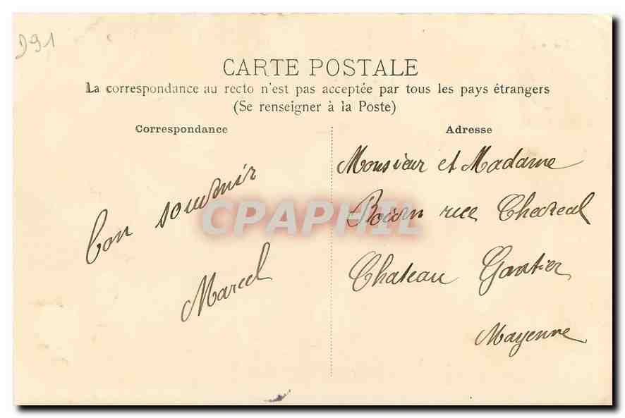 CPA Etampes Hotel de Ville  — Back