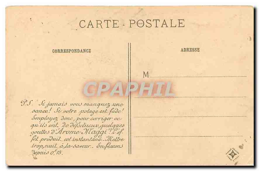 CPA Seine & Oise Nos Eglises Etampes Saint Martin La Tour Penchee Publicite Maggi — Back