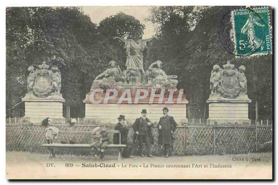 CPA Saint Cloud Le Parc La France Couronnant l'Art et l'industrie 