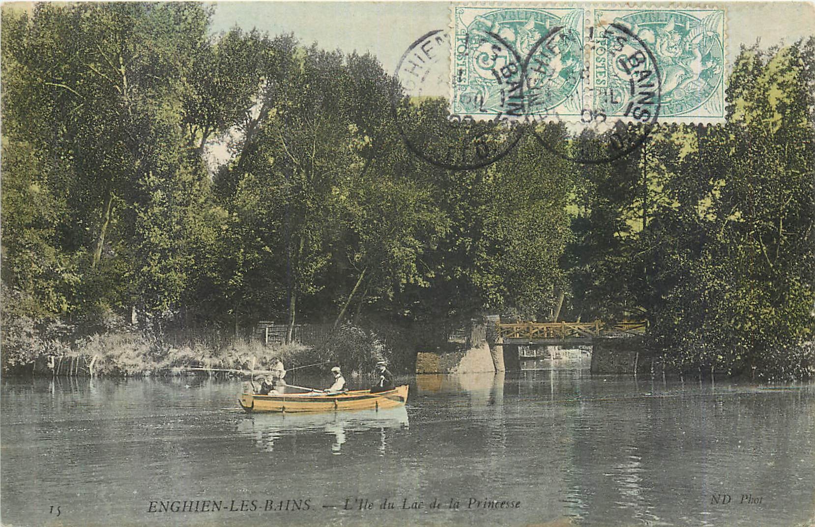 CPA Enghien les Bains L'Ile du Lac de la Princesse 
