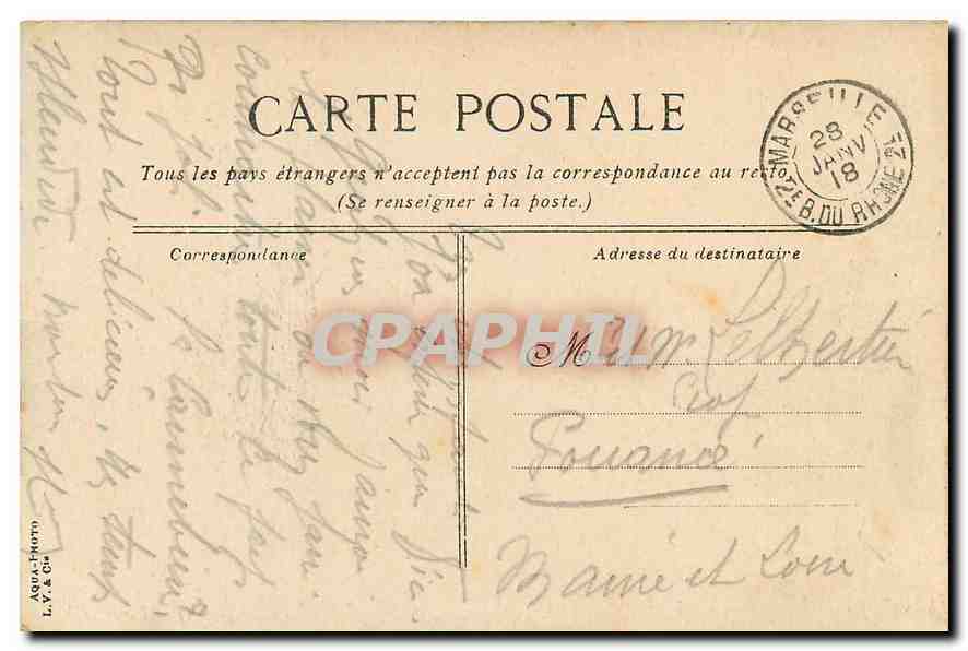 CPA Marseille le service du Passage dans le Vieux Port Bateaux — Verso