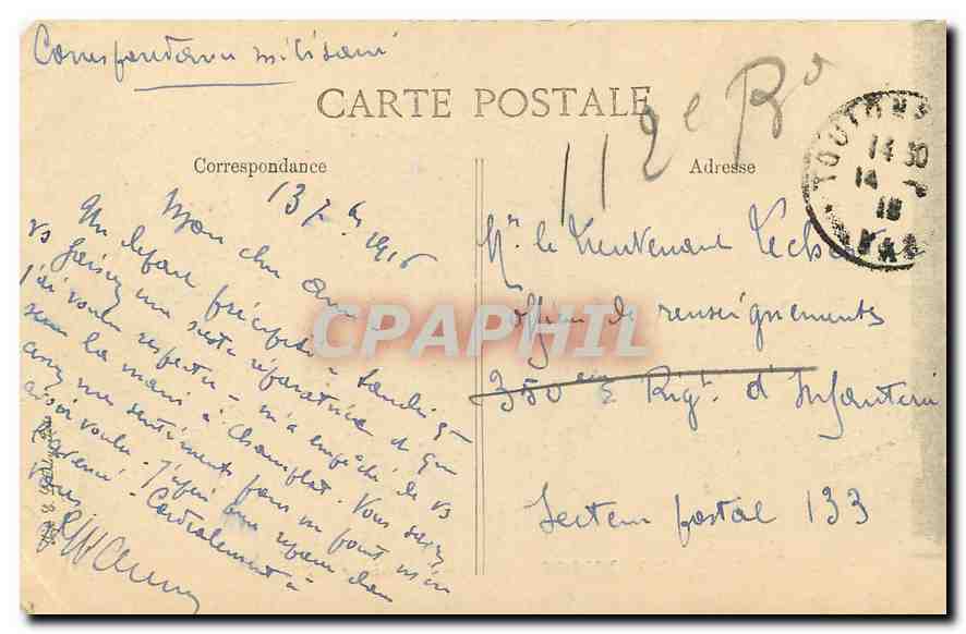 Toulon — Boulevard de Strasbourg et Théâtre — Éditeur E.P.D. n°108 — Rückseite