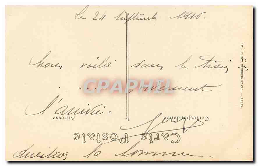 CPA Bombardement de Reims par les Allemands Ancien Palais Archiepiscopal Cheminee de la Salle des Ro — Rückseite