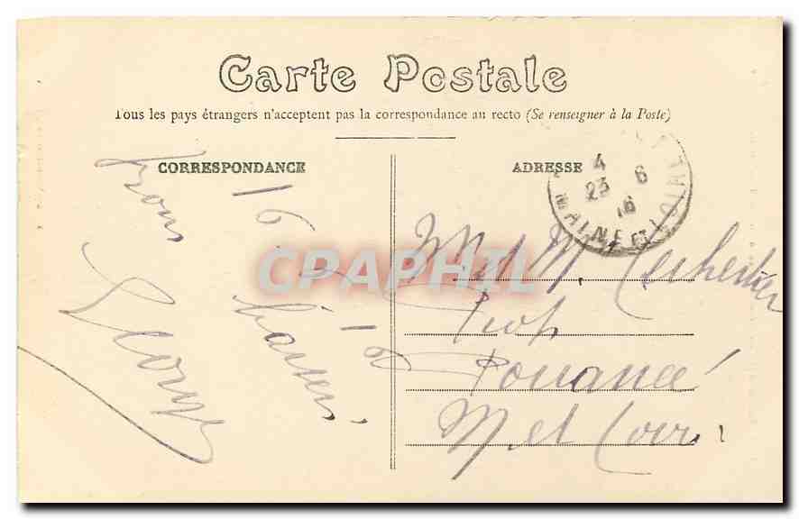 CPA Rennes la Grande Cascade du Nouveau Jardin du Thabor  — Rückseite