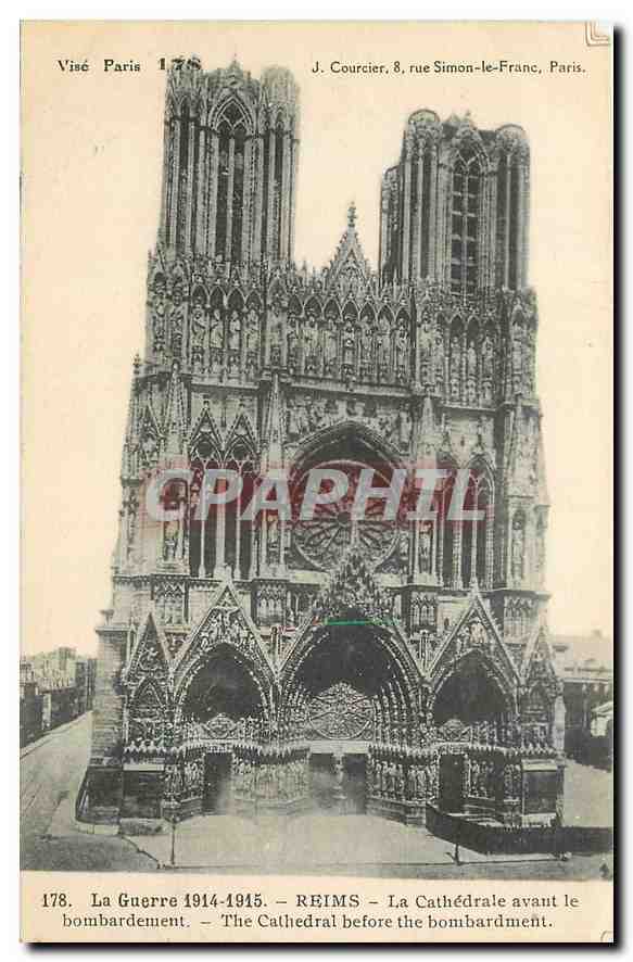 CPA La Guerre 1914-1915 Reims La cathedrale avant le bombardement 