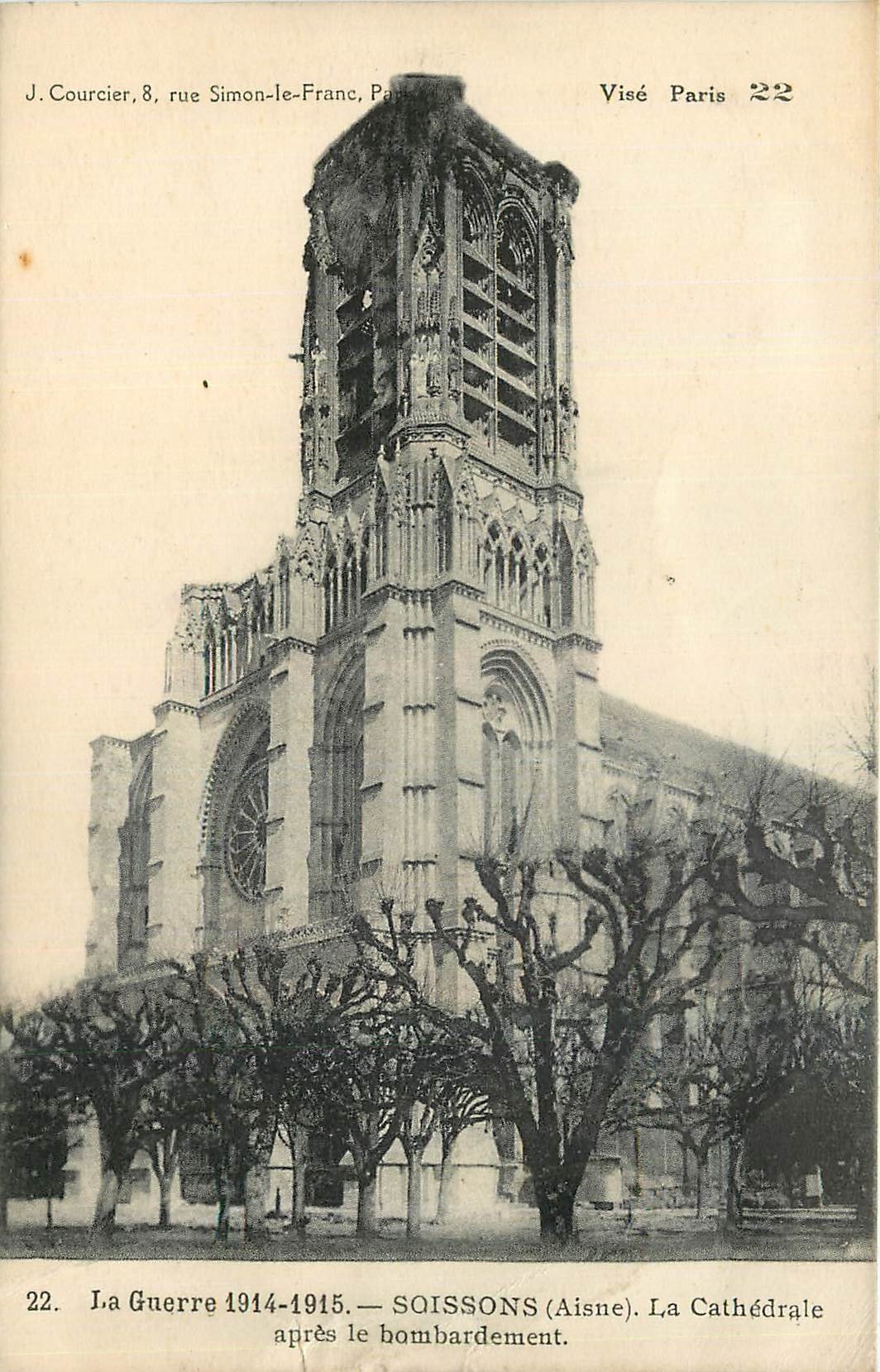 CPA La Guerre 1914-1915 Soissons La cathedrale avant le bombardement 
