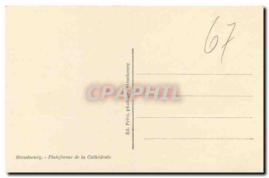 CPA Strasbourg Plateforme de la Cathedrale  — Rückseite